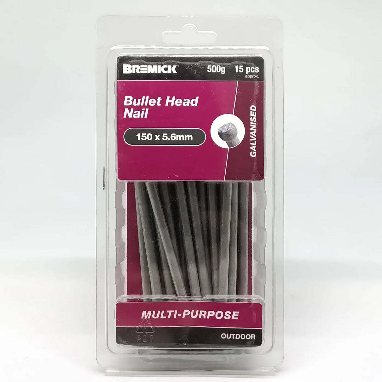 BULLET HEAD NAIL GAL 150 X 5.6MM (500G) 15pcs