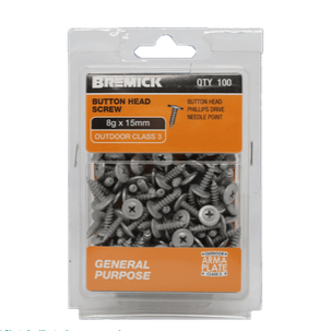 BUTTON SCREWS CL3 NDL PT 8-15X20 - 100PCS