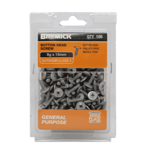 BUTTON HEAD SCREWS CL3 NDL PT 8-15X30 HW PLAS