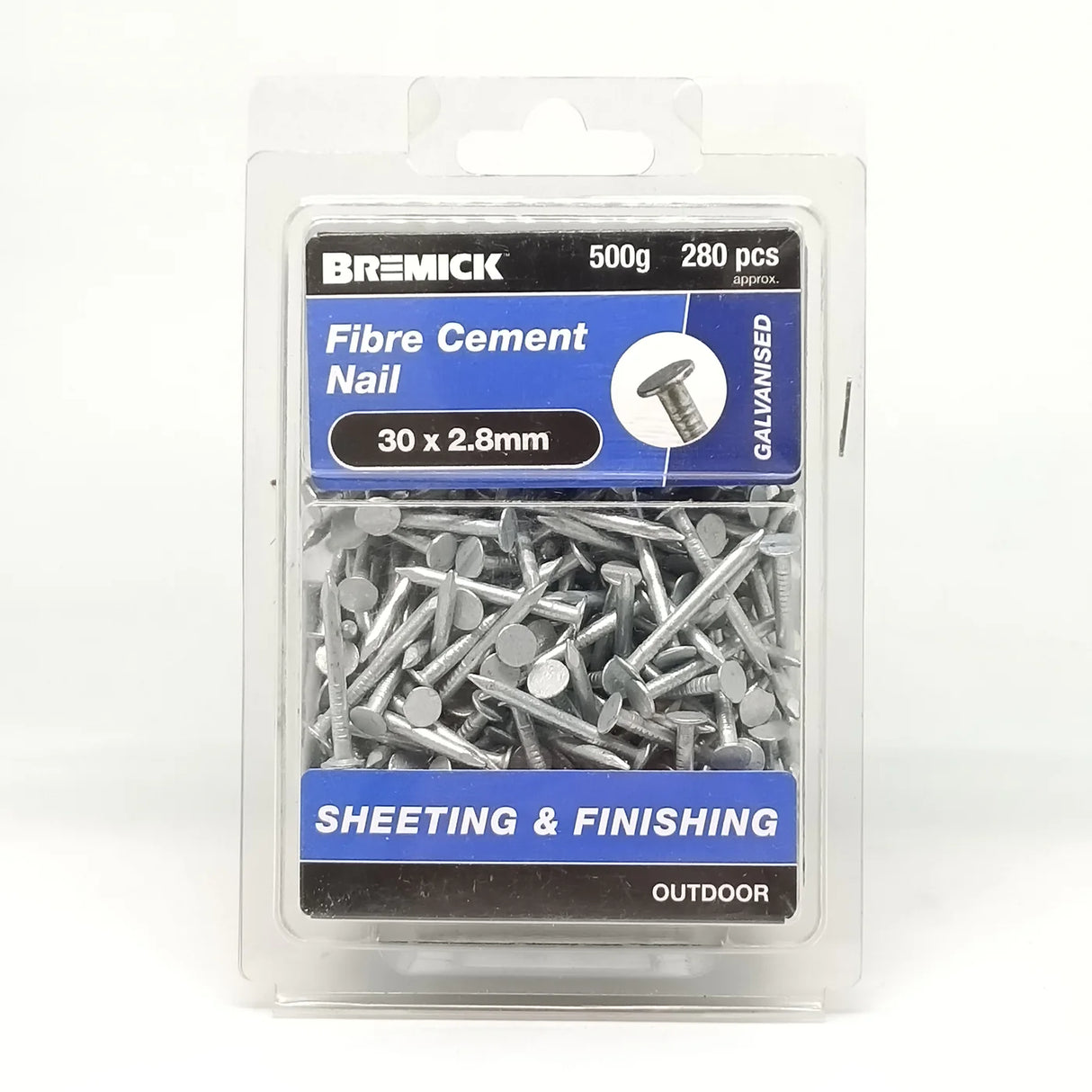 FIBRE CEMENT NAIL GAL 30 X 2.8MM (500G) 280pcs