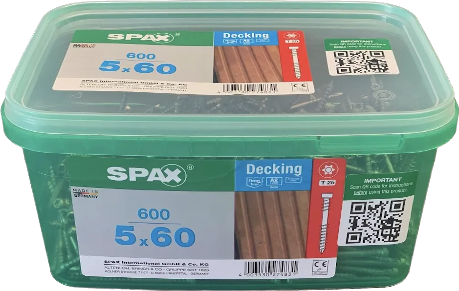 SPAXPACI-DECKING VALUE-PACK 5 X 60 A2 600