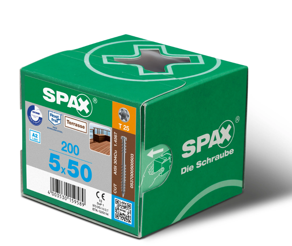 SPAXPACI 5 X 50 A2 CS. P/T 200