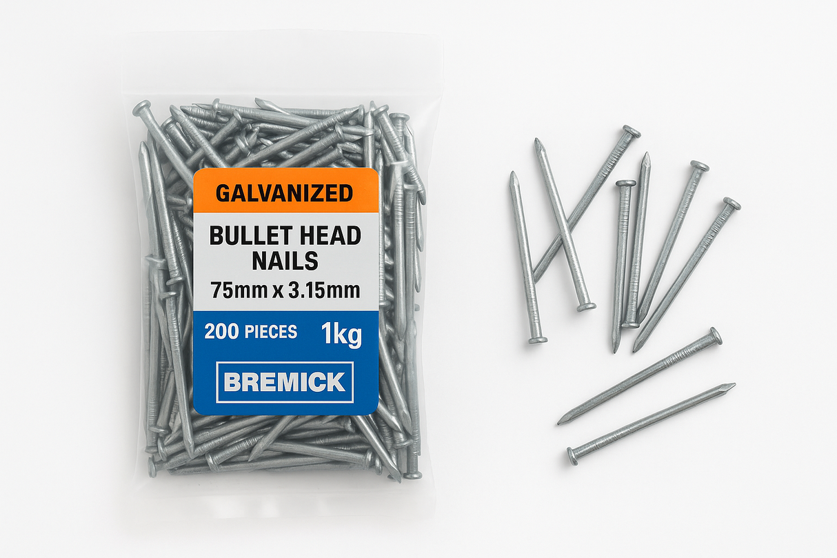 BULLET HEAD NAIL GAL 75 X 3.15MM (1KG) 200pcs bremick