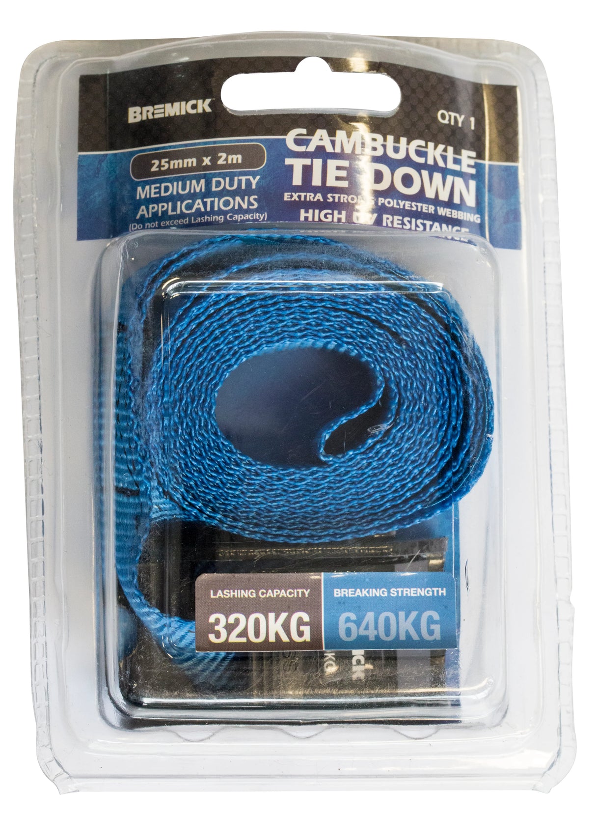 CAMBUCKLE TIE DOWN 25MM X 2M 1PK