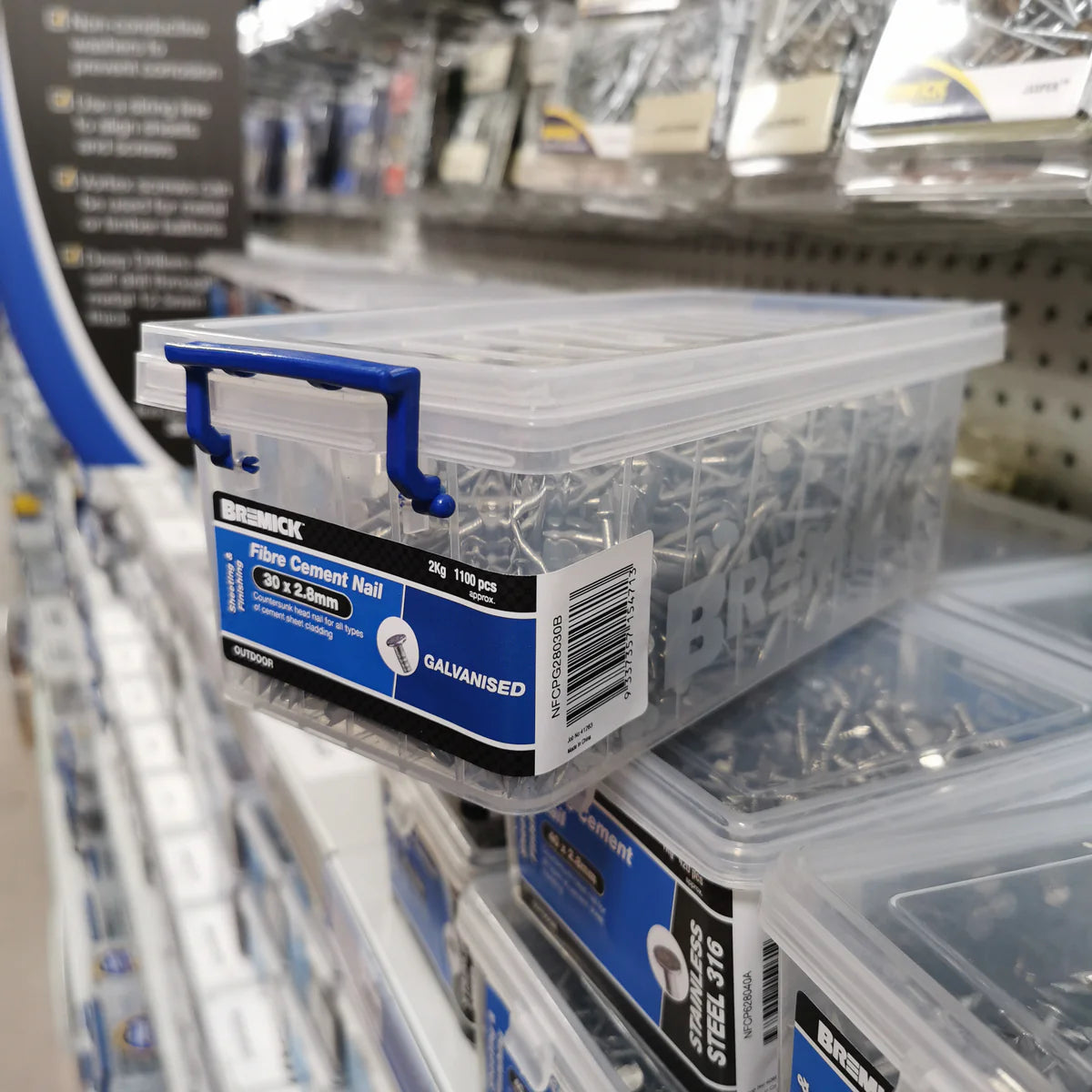 FIBRE CEMENT NAIL GAL 30 X 2.8MM (2KG) 1100pcs