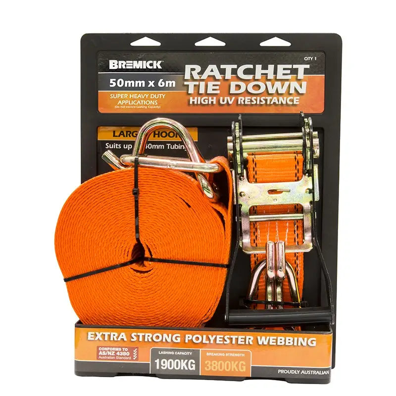 RATCHET TIE DOWN 50MM X 6M 1PK