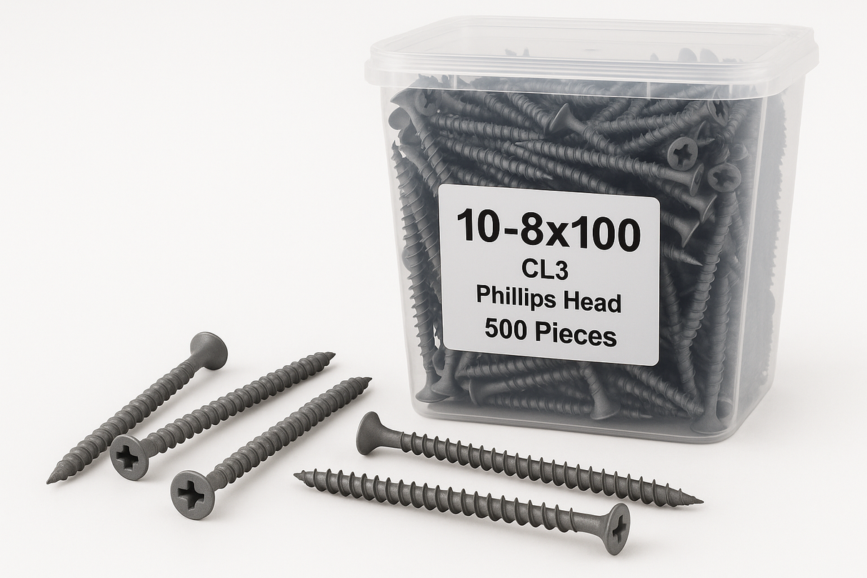 CHIPBD SCREW 10-8X100 CL3 PHIL-500pcs GREY COLOR