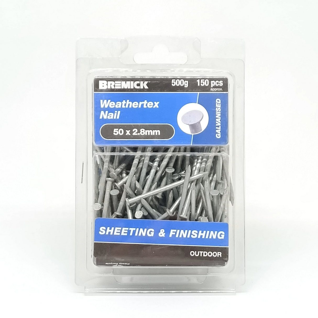 WEATHERTEX NAIL GAL 50 X 2.8MM (500G) 150pcs